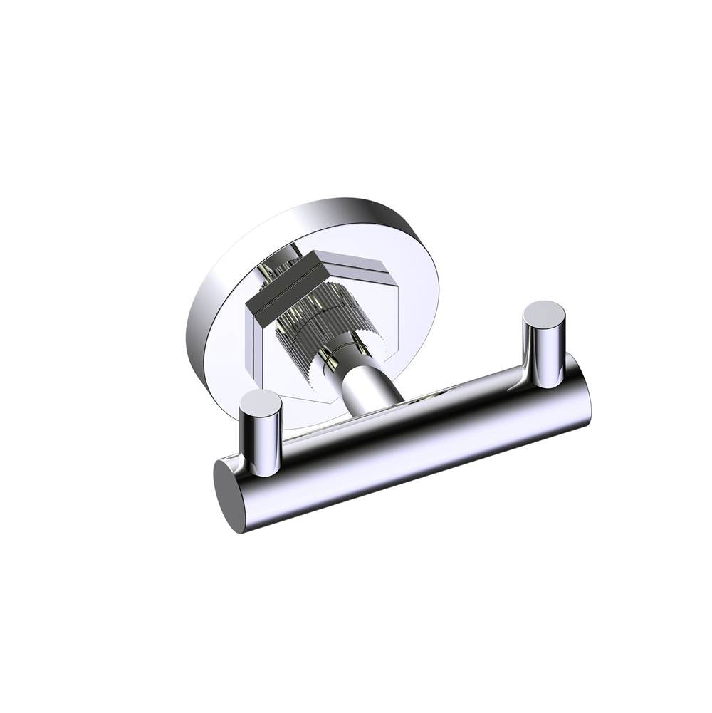 Kartners - WINDSOR - Double Prong Robe Hook-Polished Nickel - Polished Nickel