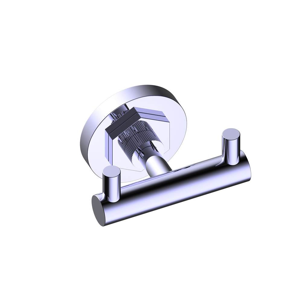 Kartners - WINDSOR - Double Prong Robe Hook-Polished Chrome - Polished Chrome