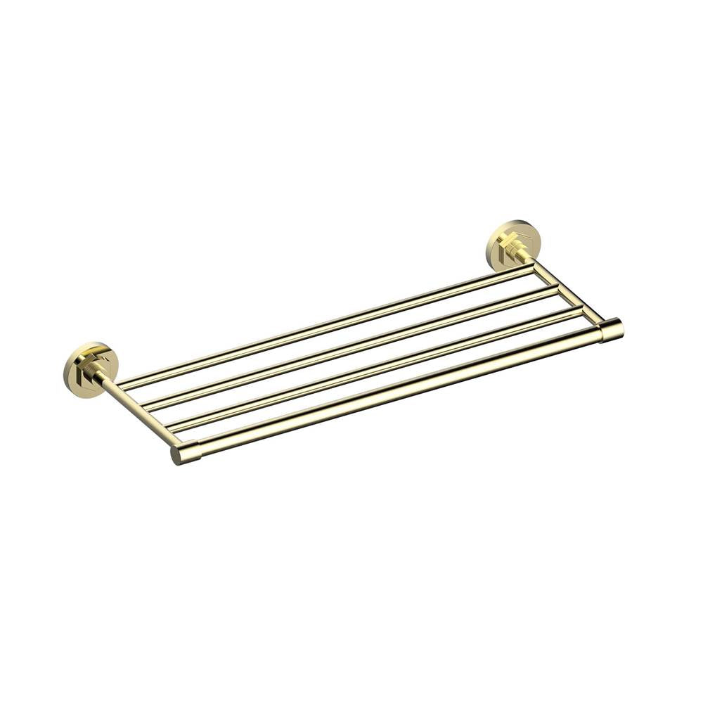 Kartners - WINDSOR - Towel Shelf-Unlacquered Brass - Unlacquered Brass