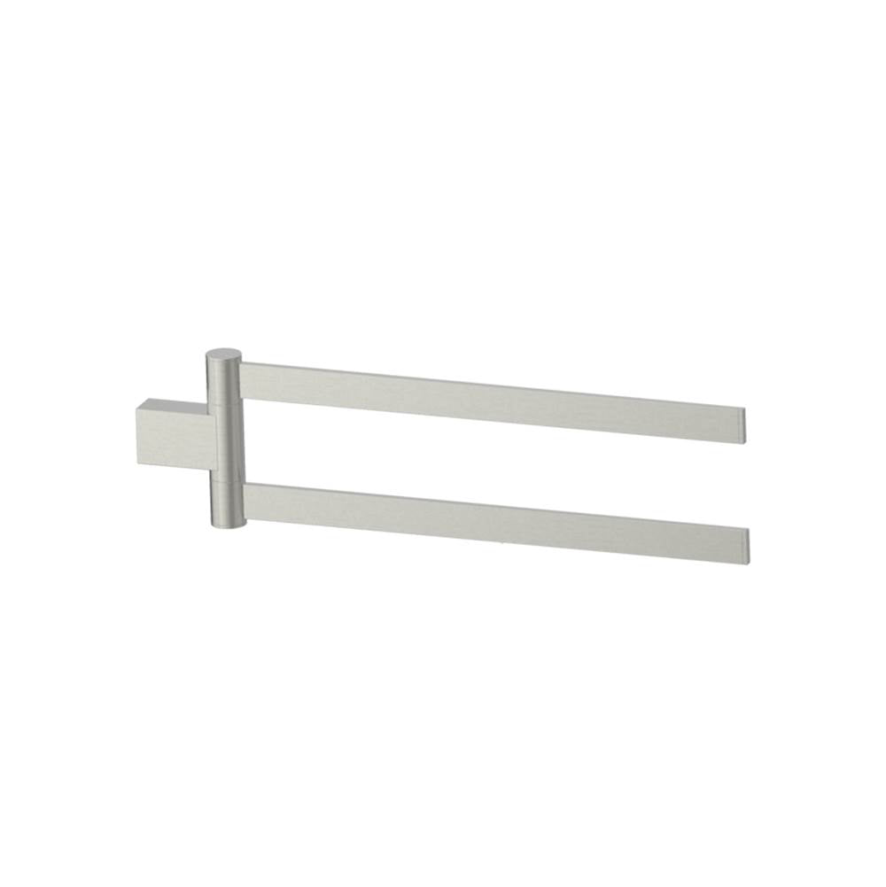 Kartners - BERLIN - 18-inch Double Bathroom Towel Bar - Swivel-Brushed Nickel - Brushed Nickel