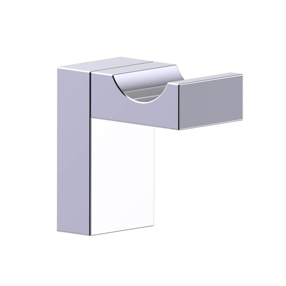 Kartners - BERLIN - Single Prong Robe Hook Solid Back-Polished Chrome - Polished Chrome
