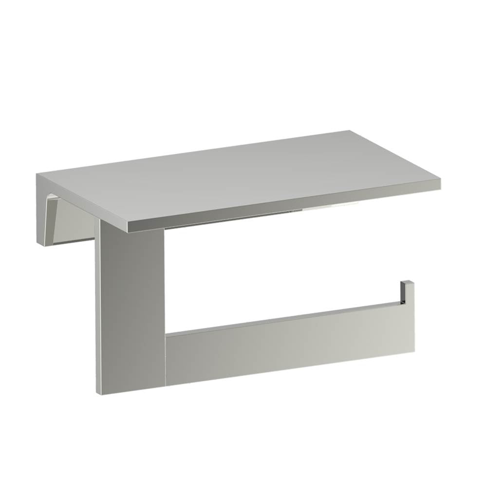 Kartners - BERLIN - Shelf with Toilet Paper Holder-Polished Nickel - Polished Nickel
