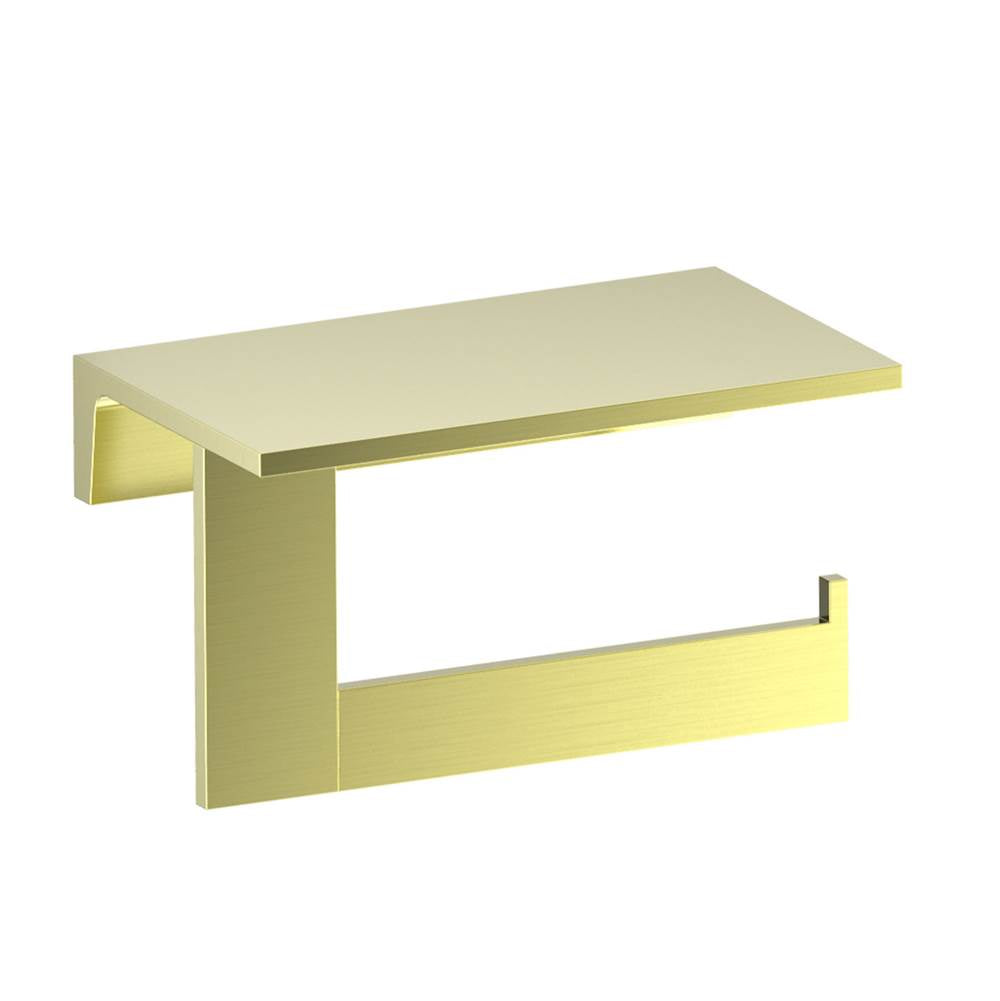 Kartners - BERLIN - Shelf with Toilet Paper Holder-Brushed Brass - Brushed Brass