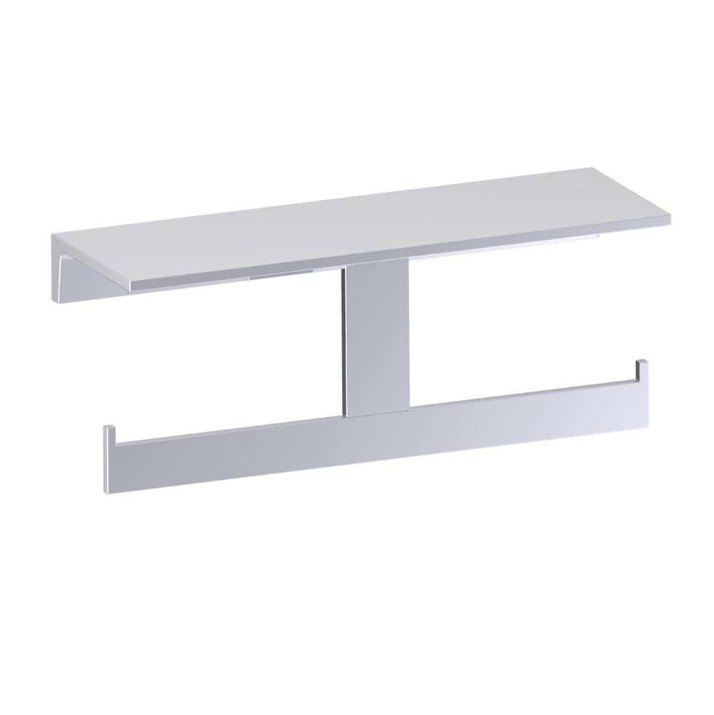 Kartners - BERLIN - Shelf with Toilet Paper Holder-Polished Chrome - Polished Chrome