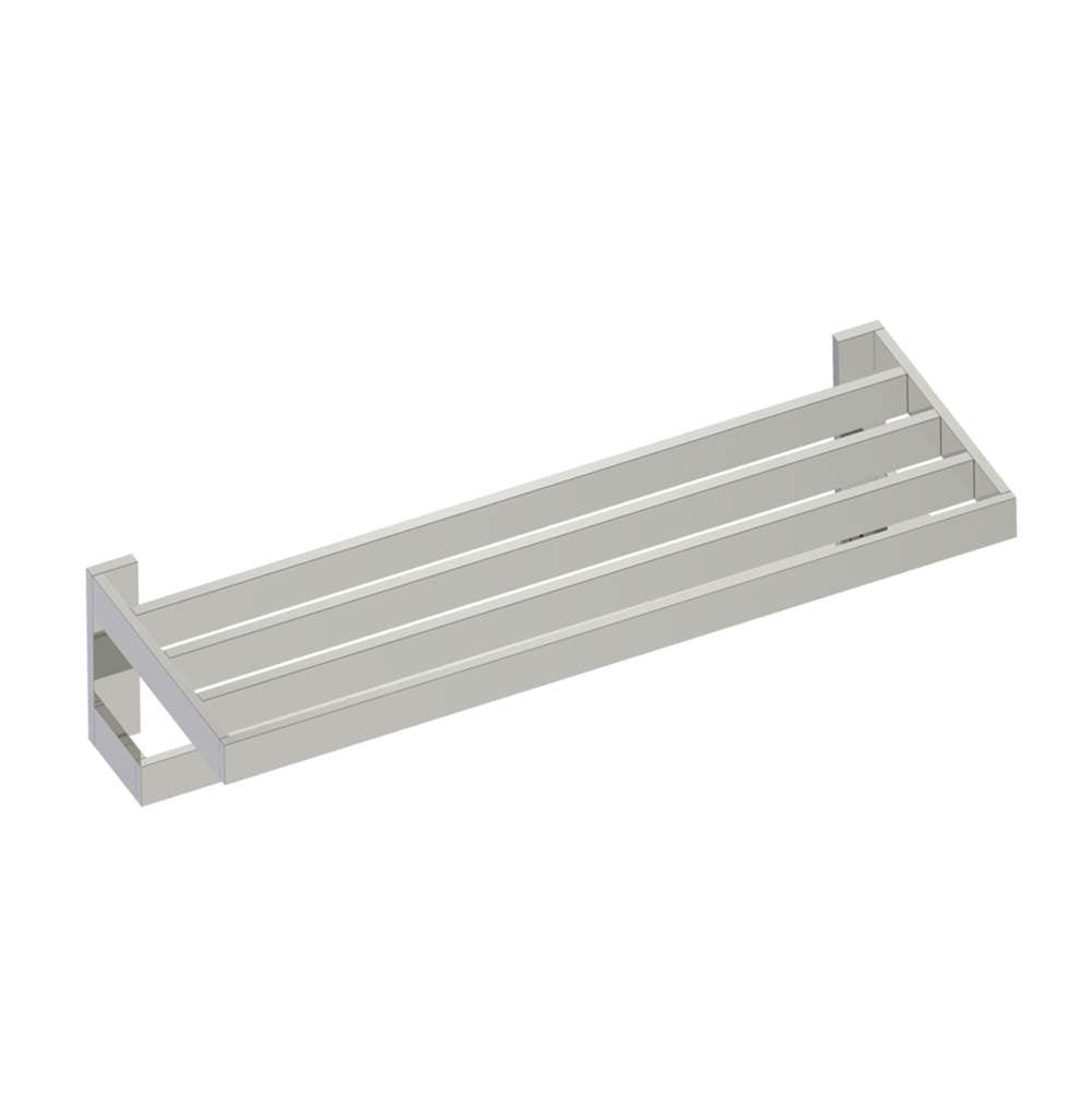 Kartners - BERLIN - Towel Shelf with Bathroom Towel Bar-Polished Nickel - Polished Nickel