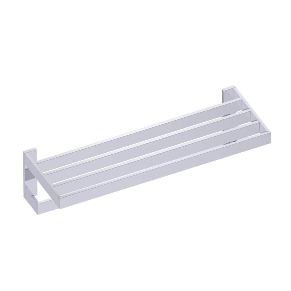 Kartners - BERLIN - Towel Shelf with Bathroom Towel Bar-Polished Chrome - Polished Chrome