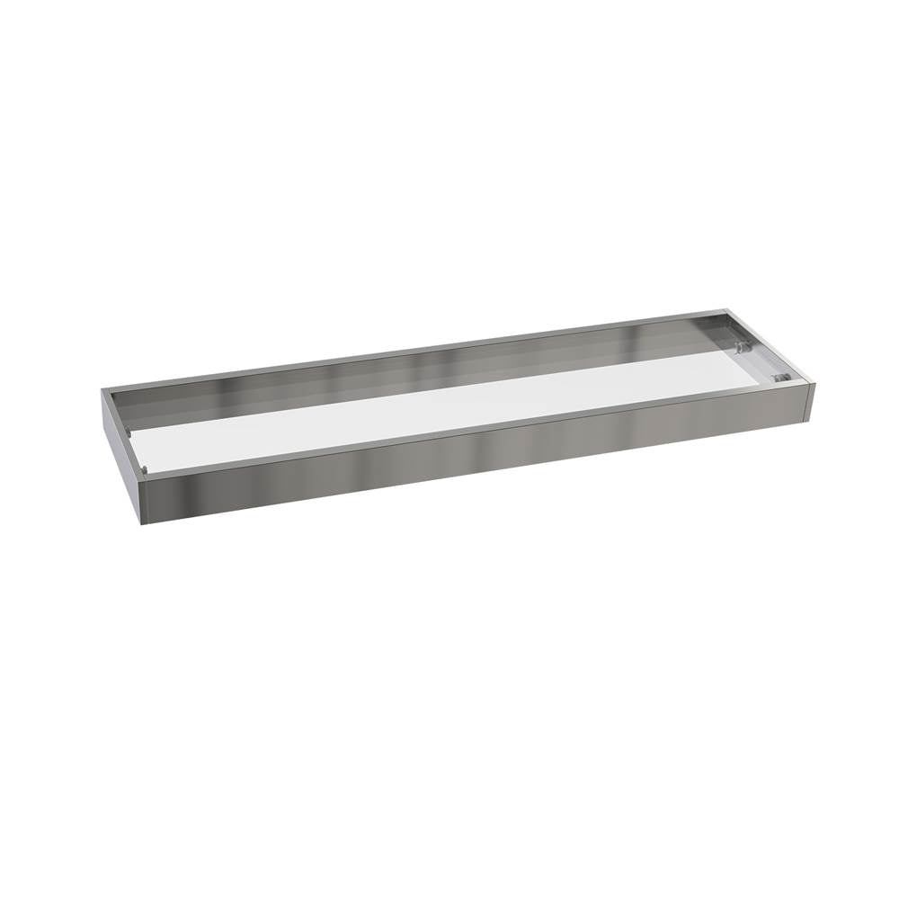 Kartners - BERLIN - 21-inch Glass Shelf -Brushed Nickel - Brushed Nickel