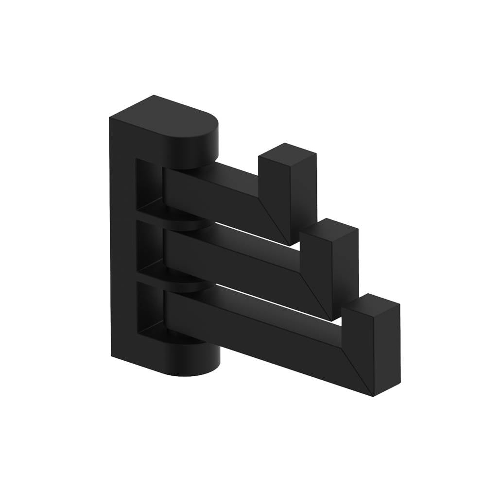 Kartners - LONDON - Triple Prong Robe Hook-Matte Black - Matte Black
