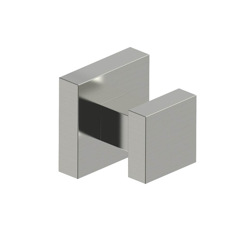 Kartners - LONDON - Square Robe Hook with Rosette-Brushed Nickel - Brushed Nickel