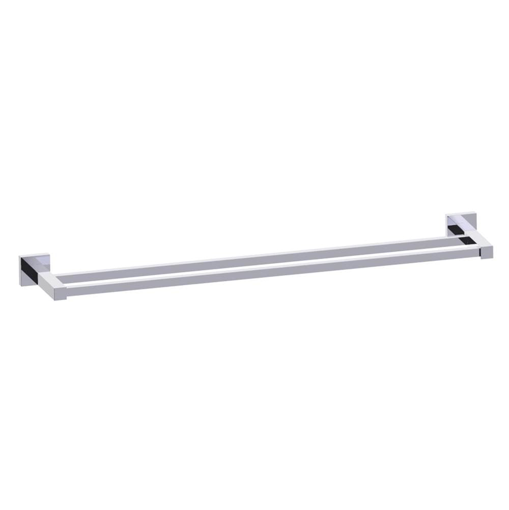 Kartners - LONDON - 24-inch Double Bathroom Towel Bar-Polished Chrome - Polished Chrome