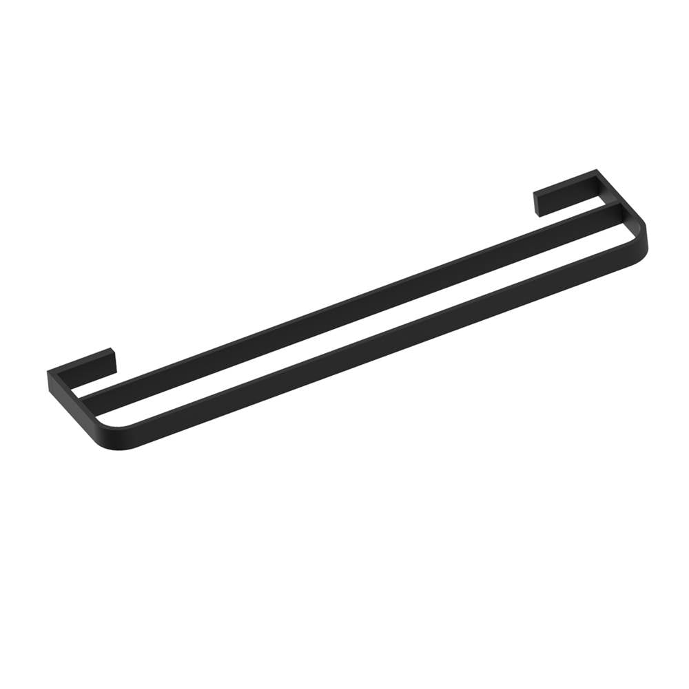 Kartners - COLOGNE - 24-inch Double Bathroom Towel Bar-Matte Black - Matte Black