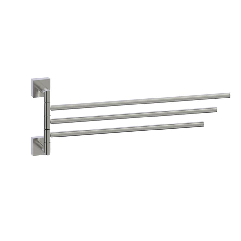 Kartners - MADRID - 16-inch Triple Towel Holder - Swivel-Brushed Nickel - Brushed Nickel
