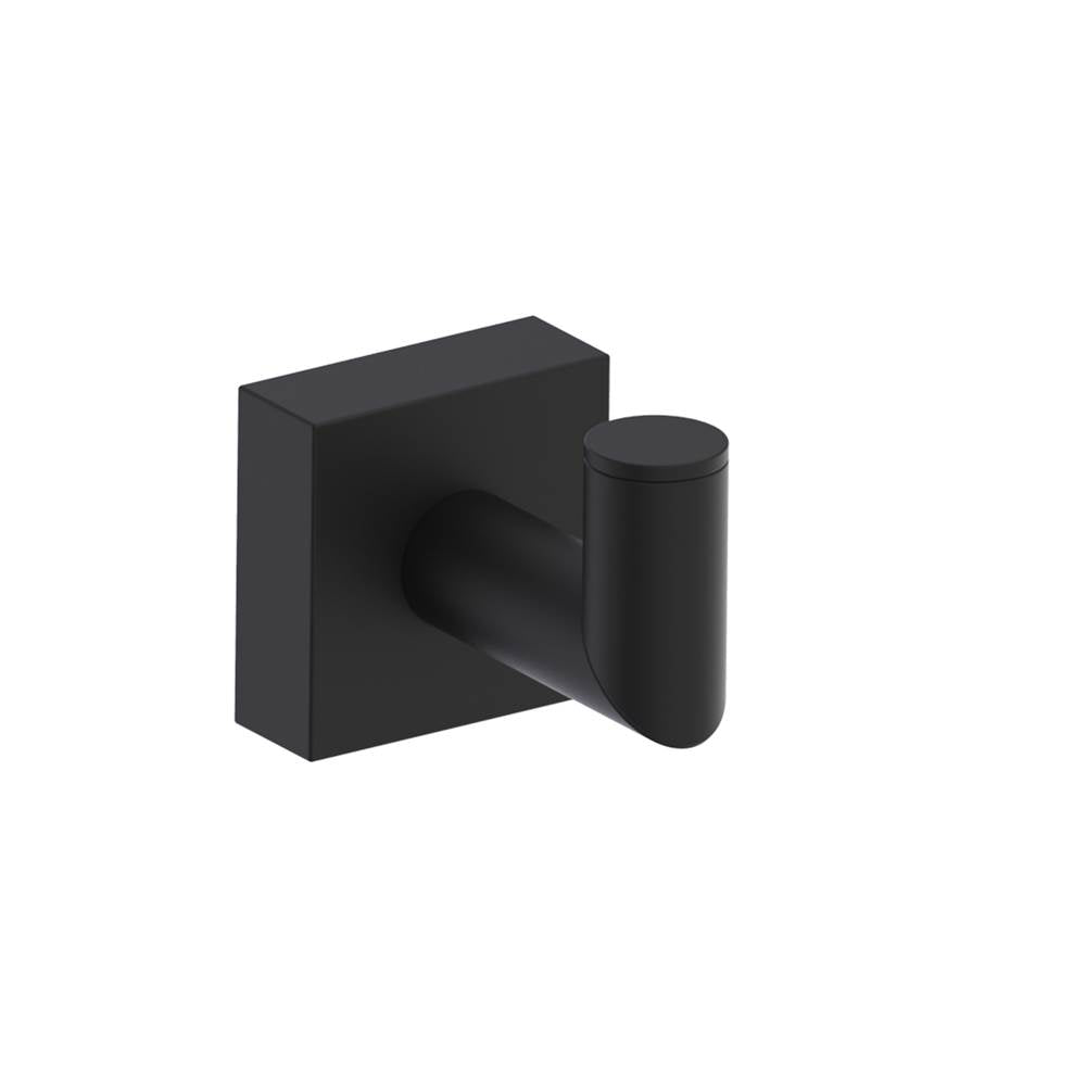 Kartners - MADRID - Single Prong Robe Hook-Matte Black - Matte Black