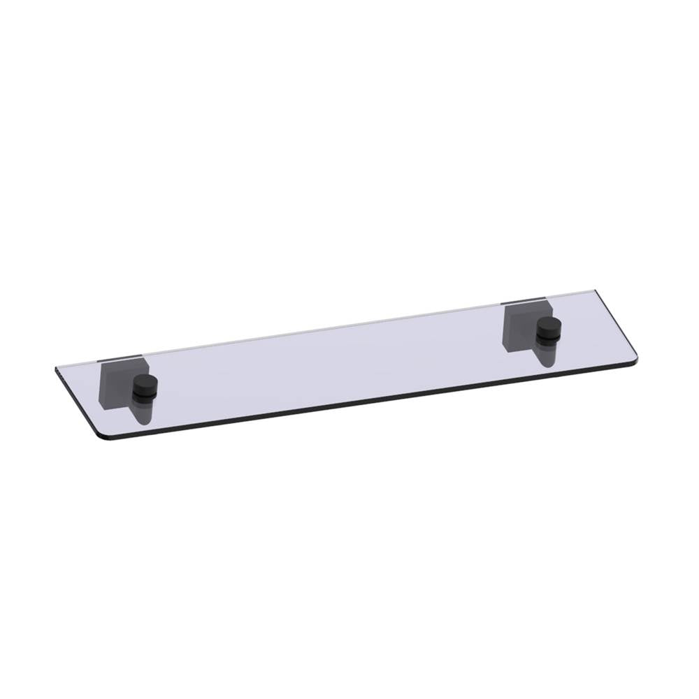 Kartners - MADRID - 21-inch Glass Shelf -Matte Black - Matte Black