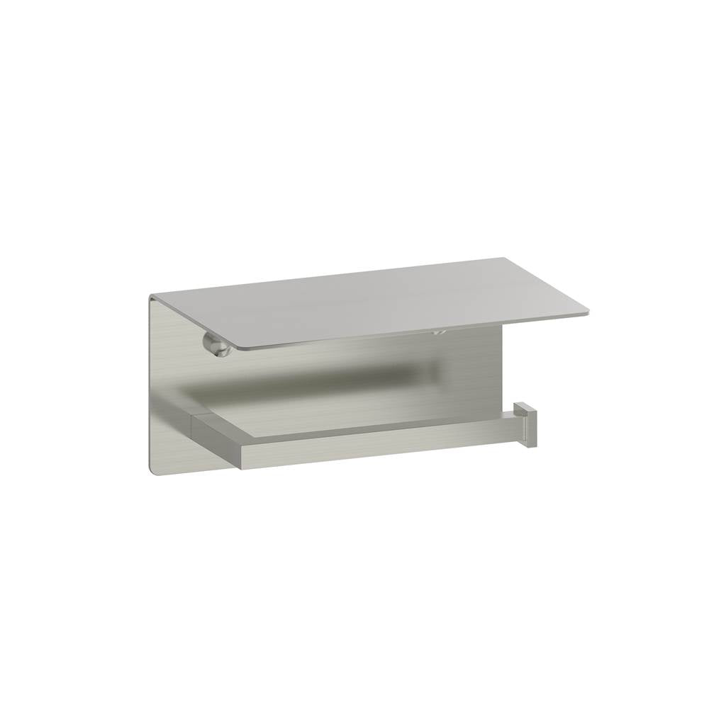 Kartners - BUILDERS - Toilet Paper Holder with Shelf-Brushed Nickel - Brushed Nickel