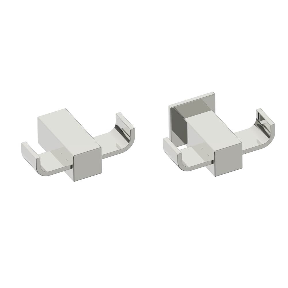 Kartners - LISBON - Double Prong Robe Hook -Polished Nickel - Polished Nickel