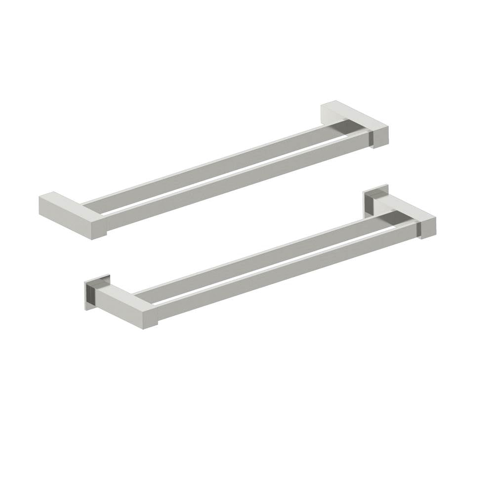 Kartners - LISBON - 18-inch Double Bathroom Towel Bar-Brushed Nickel - Brushed Nickel