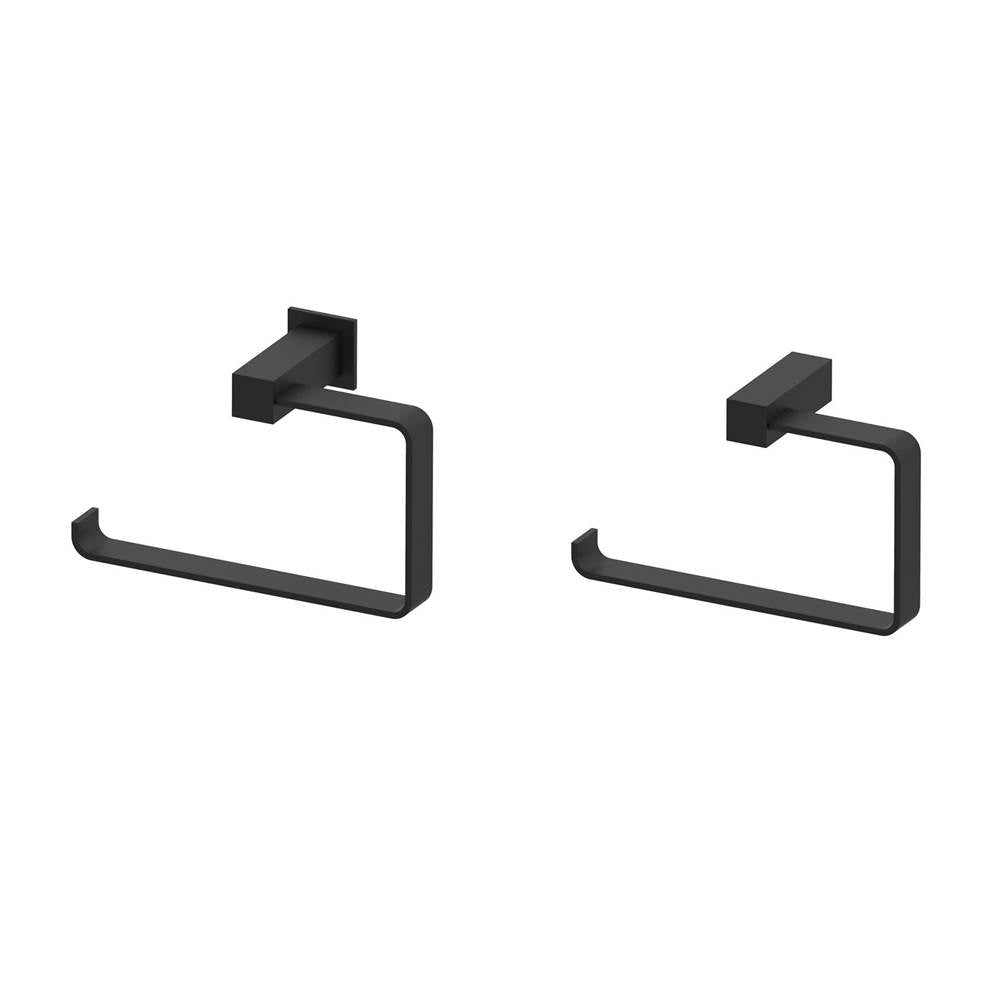 Kartners - LISBON - Towel Ring (Left)-Matte Black - Matte Black