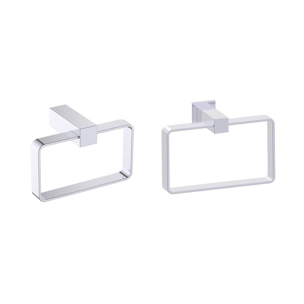 Kartners - LISBON - Rectangular Towel Ring-Polished Chrome - Polished Chrome