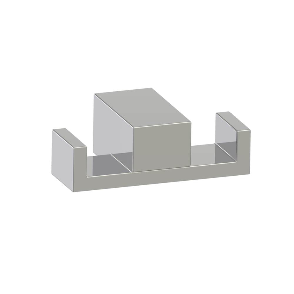 Kartners - MUNICH - Double Prong Robe Hook-Polished Nickel - Polished Nickel