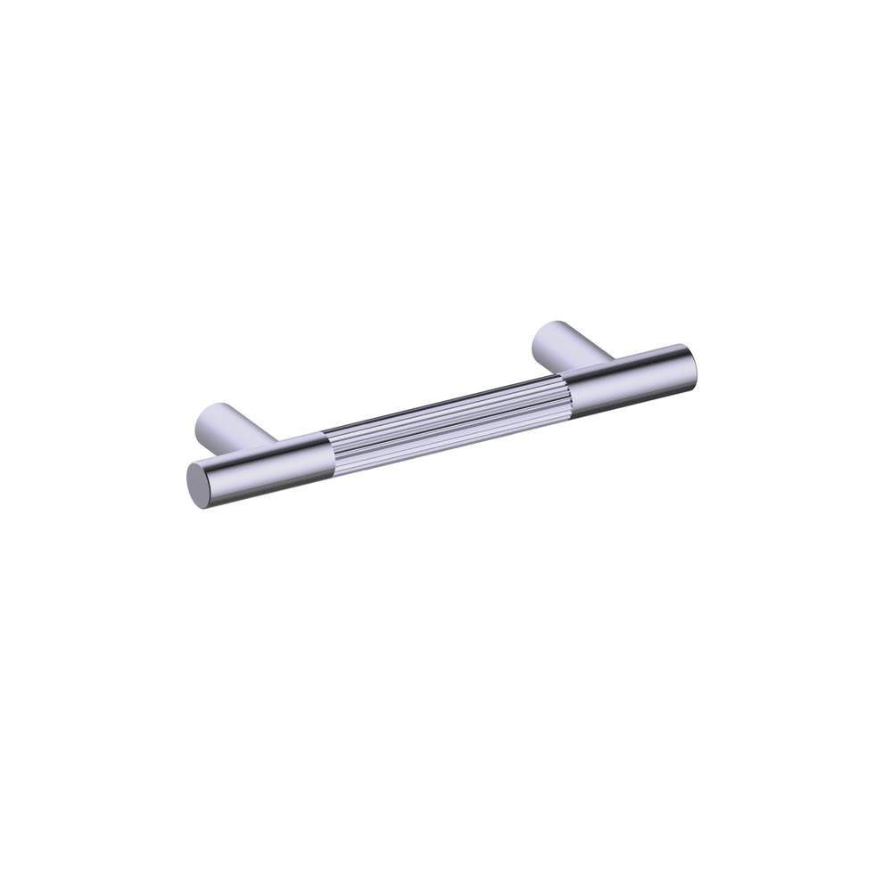 Kartners - Straight Knurled - 4-inch Cabinet Pull-Brushed Nickel - Brushed Nickel