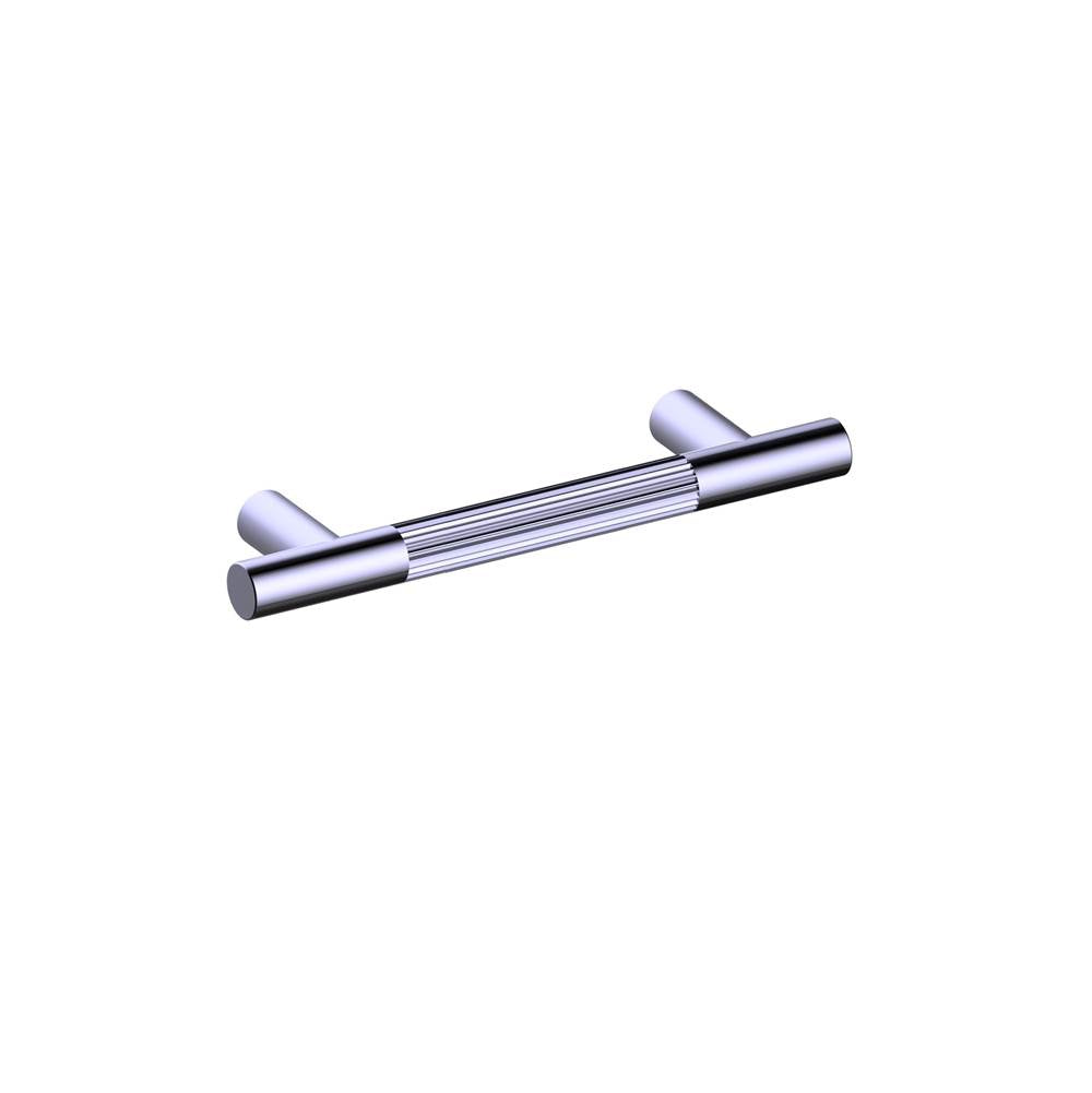 Kartners - Straight Knurled - 4-inch Cabinet Pull-Polished Chrome - Polished Chrome