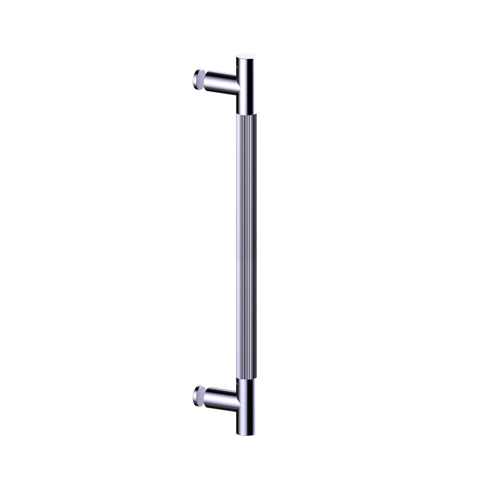Kartners - Straight Knurled - 24 inch Single Shower Door Handle-Unlacquered Brass - Unlacquered Brass