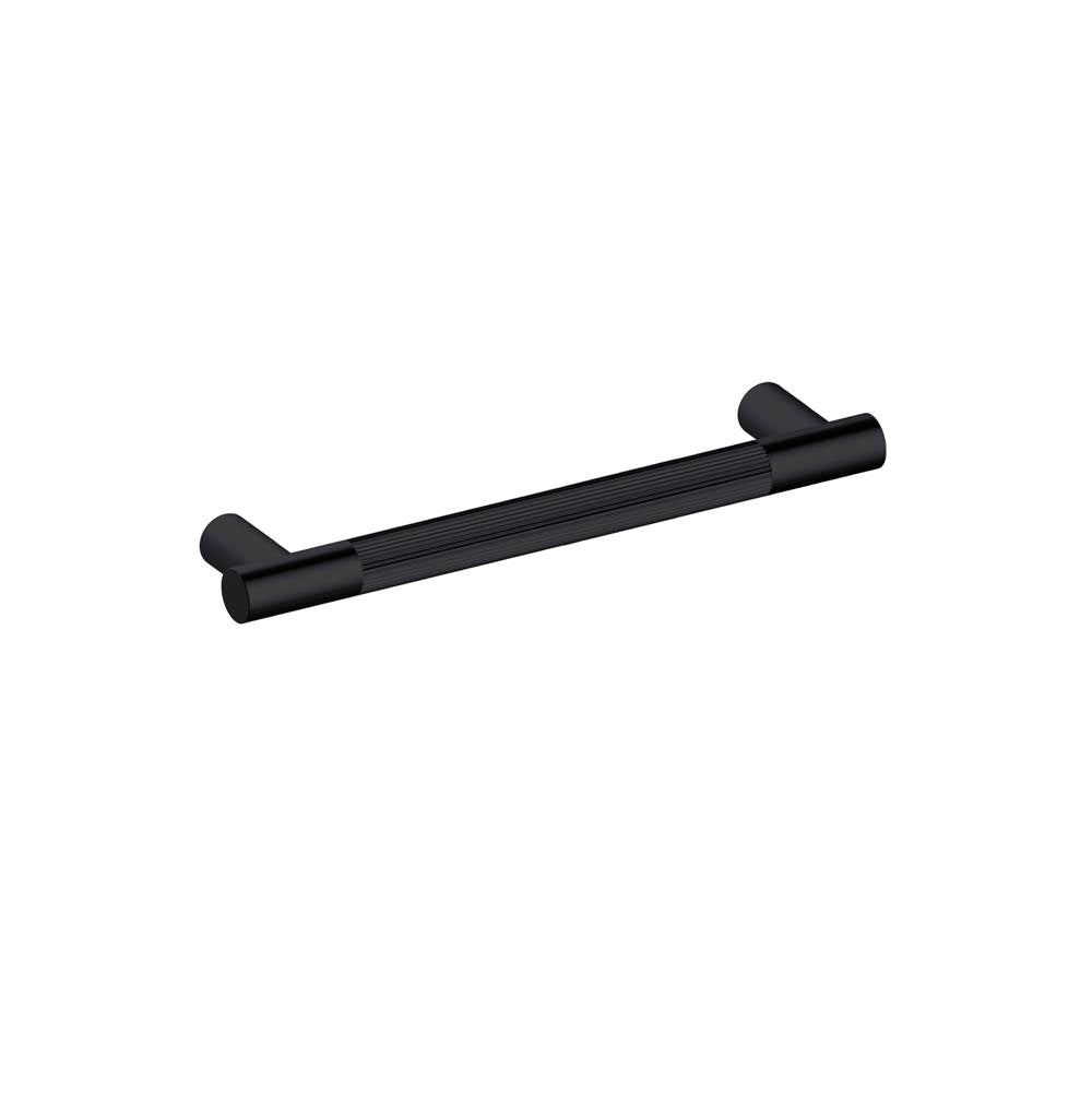 Kartners - Straight Knurled - 12-inch Appliance Pull-Matte Black - Matte Black