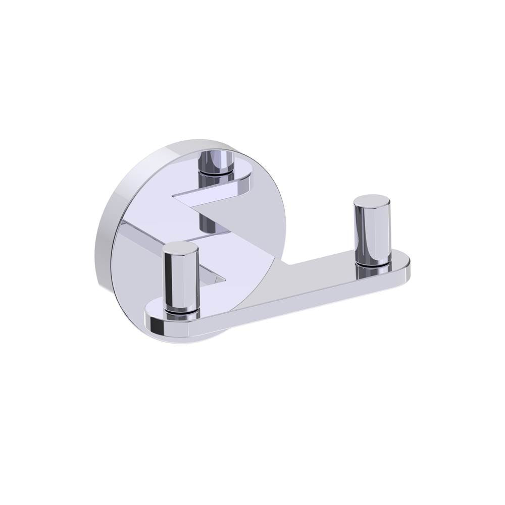 Kartners - FRANKFURT - Double Prong Robe Hook-Polished Chrome - Polished Chrome