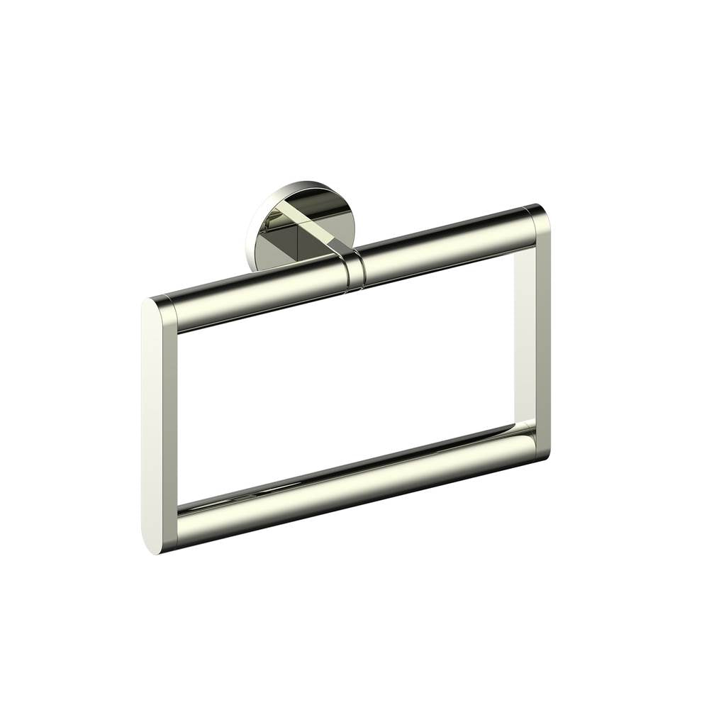 Kartners - FRANKFURT - Square Towel Ring-Polished Nickel - Polished Nickel