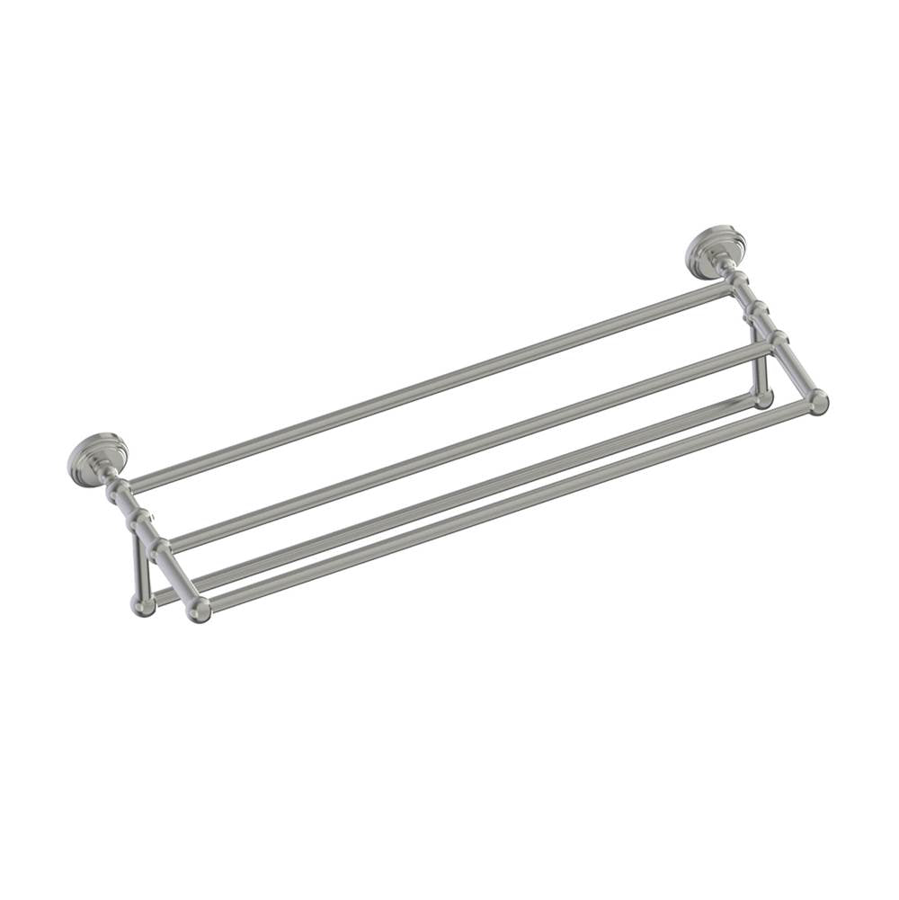 Kartners - FLORENCE - Towel Shelf with Bathroom Towel Bar-Brushed Nickel - Brushed Nickel