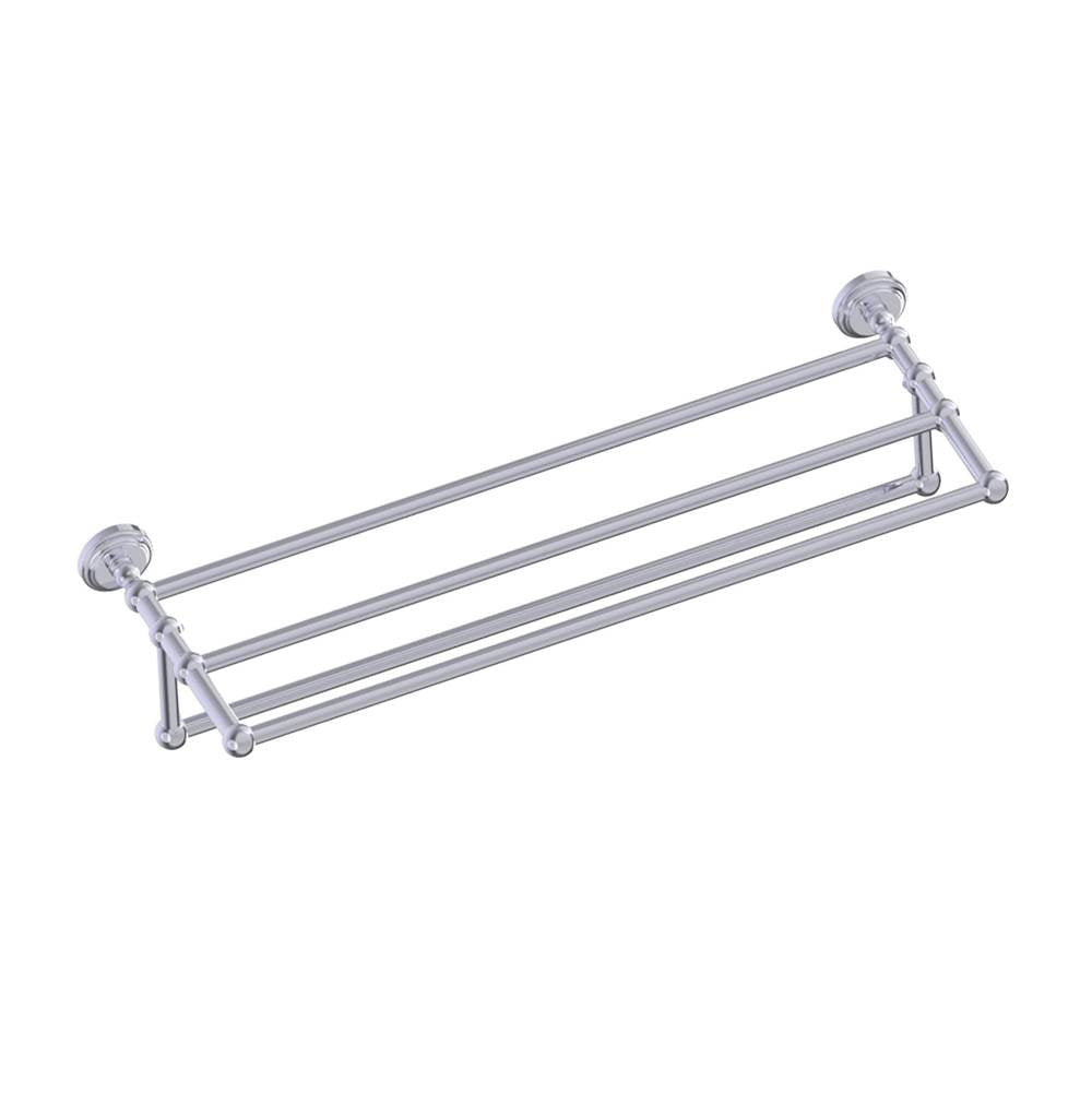 Kartners - FLORENCE - Towel Shelf with Bathroom Towel Bar-Polished Chrome - Polished Chrome