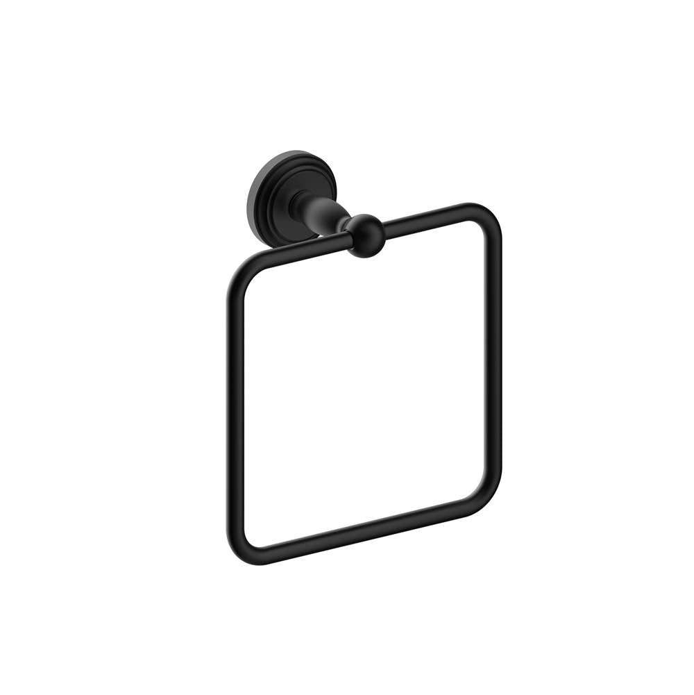 Kartners - FLORENCE - Square Towel Ring-Matte Black - Matte Black