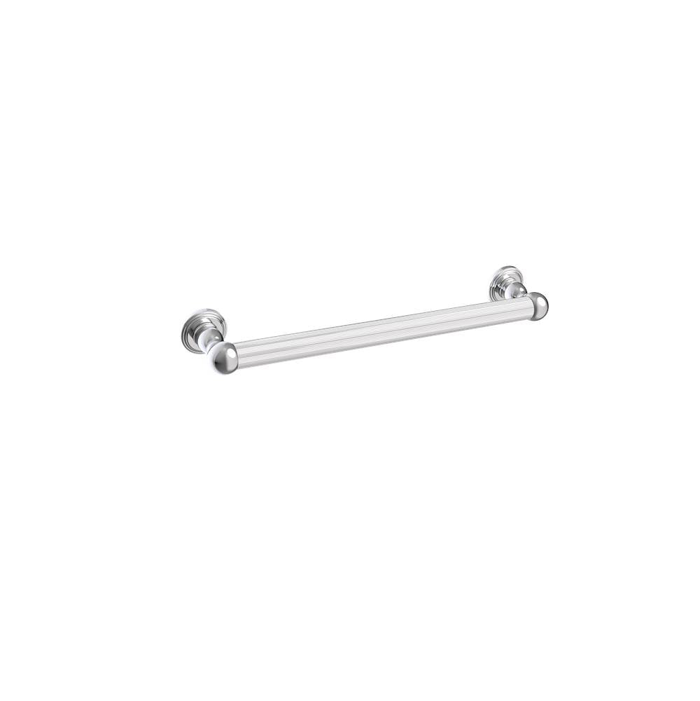 Kartners - Florence Straight Knurled - 18-inch Grab Bar-Polished Chrome - Polished Chrome