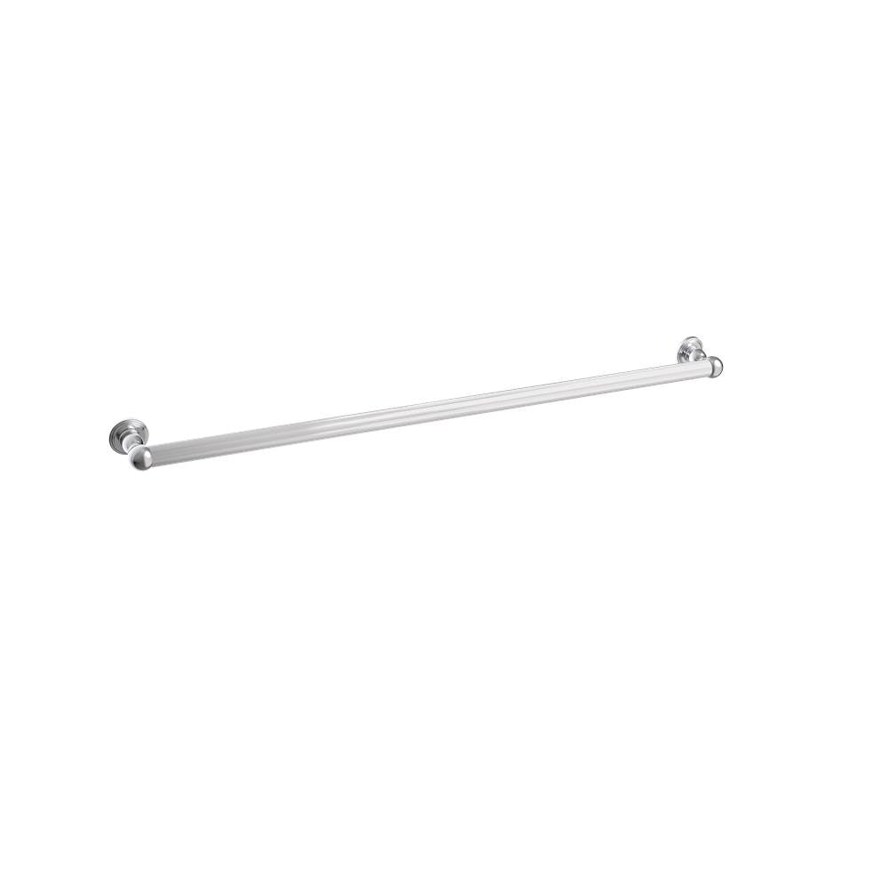Kartners - Florence Straight Knurled - 36-inch Grab Bar-Polished Chrome - Polished Chrome