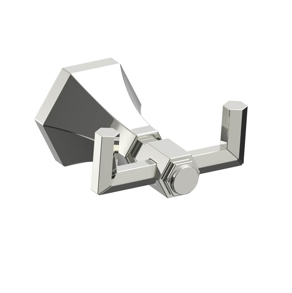 Kartners - PISA - Double Prong Robe Hook-Polished Nickel - Polished Nickel