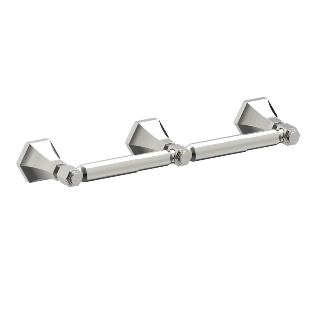 Kartners - PISA - Double Toilet Paper Holder-Brushed Nickel - Brushed Nickel