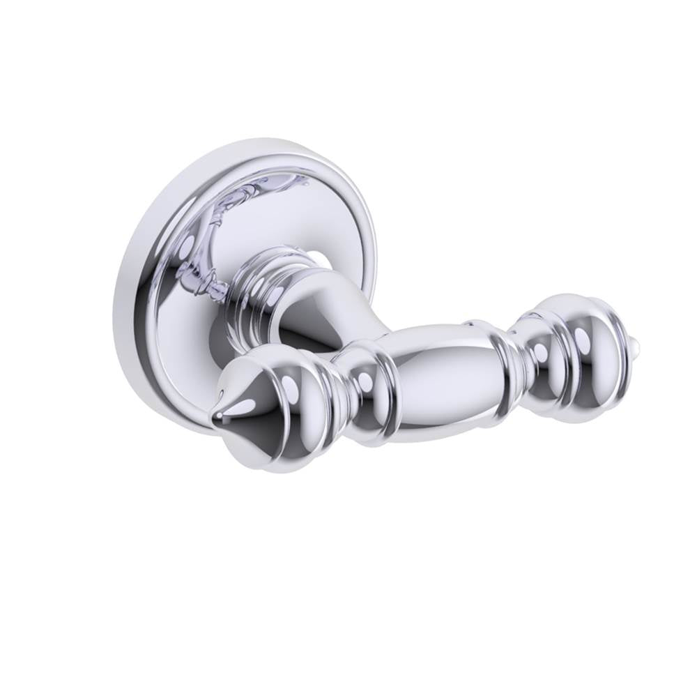 Kartners - LYON - Double Prong Robe Hook-Polished Chrome - Polished Chrome