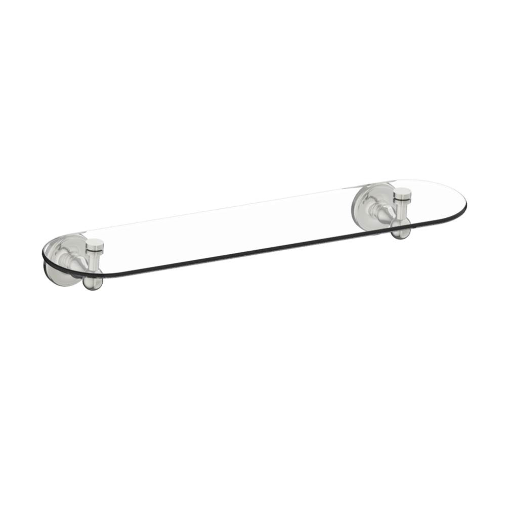 Kartners - LYON - 20-inch Glass Shelf-Polished Nickel - Polished Nickel