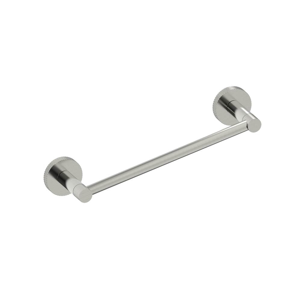Kartners - CIRCO KNURLED - 9-inch Bathroom Towel Bar -Brushed Nickel - Brushed Nickel
