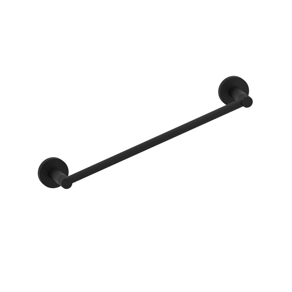 Kartners - CIRCO KNURLED - 12-inch Bathroom Towel Bar -Matte Black - Matte Black