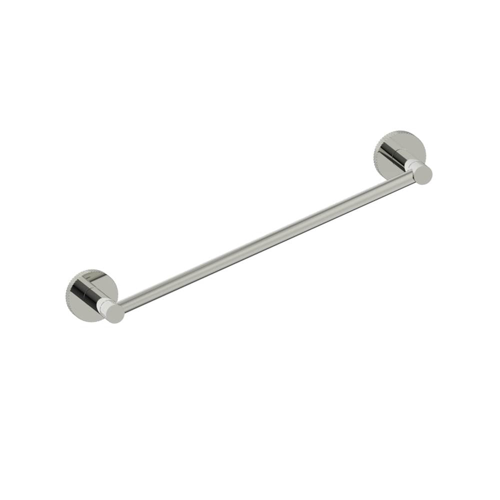 Kartners - CIRCO KNURLED - 12-inch Bathroom Towel Bar -Polished Nickel - Polished Nickel