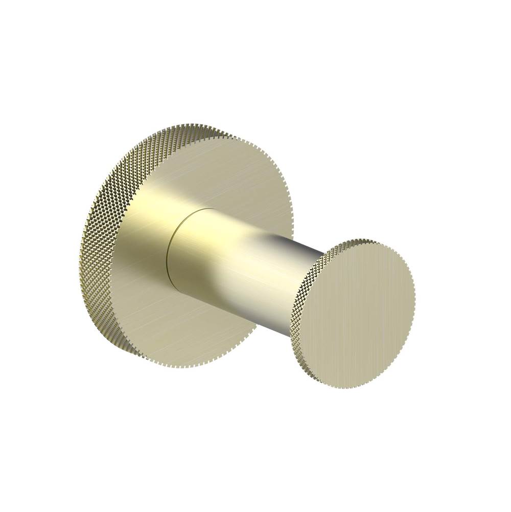 Kartners - CIRCO KNURLED - Robe Hook -Brushed Brass - Brushed Brass