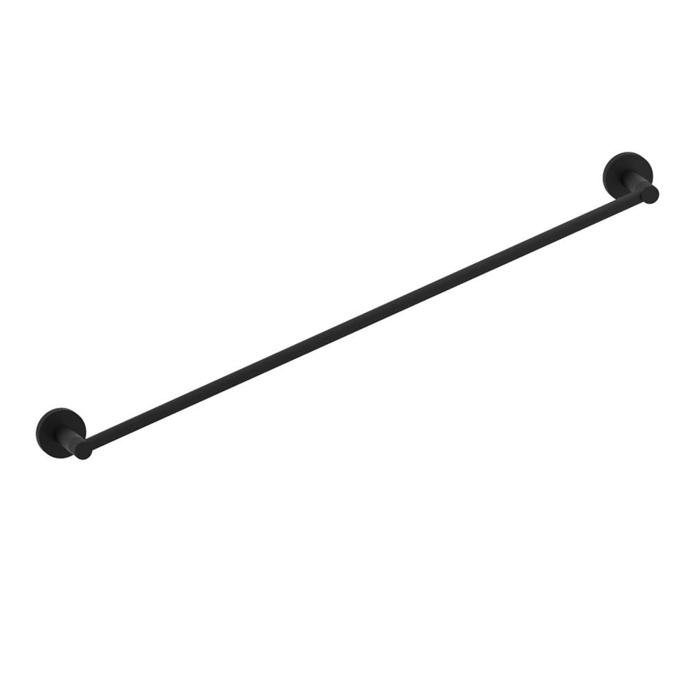 Kartners - CIRCO KNURLED - 24-inch Bathroom Towel Bar-Matte Black - Matte Black