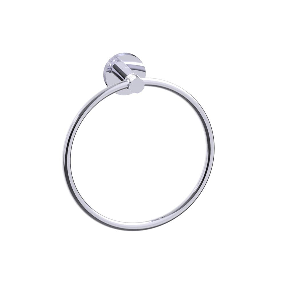 Kartners - CIRCO KNURLED - Towel Ring-Polished Chrome - Polished Chrome