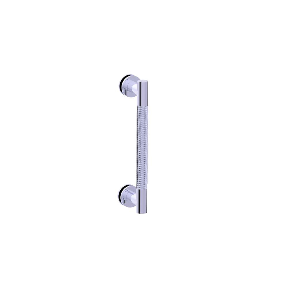 Kartners - CIRCO KNURLED - 8-inch Single Shower Door Handle-Unlacquered Brass - Unlacquered Brass