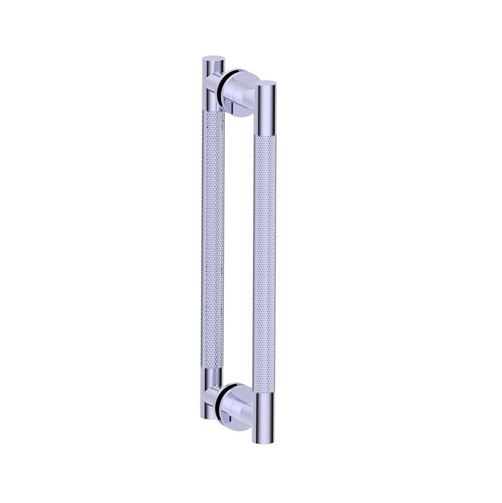 Kartners - CIRCO KNURLED - 24-inch Double Shower Door Handle-Brushed Brass - Brushed Brass