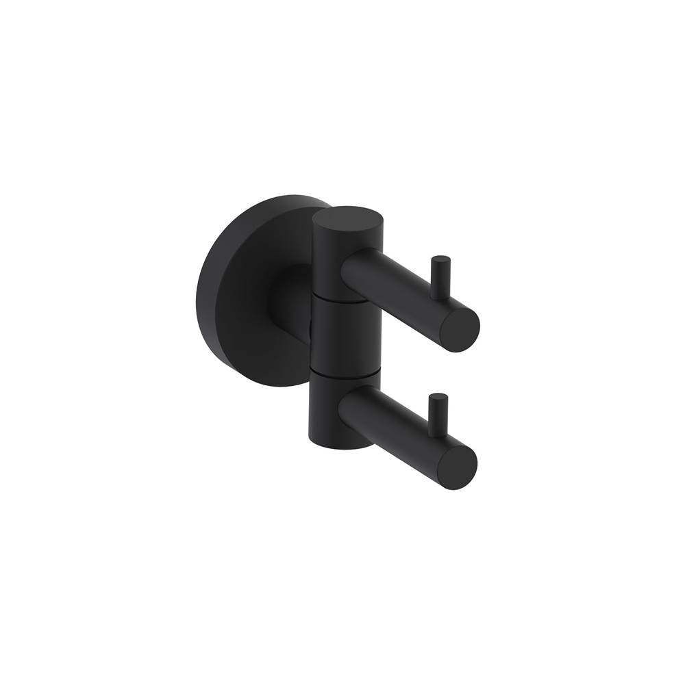 Kartners - BUILDERS - Double Prong Robe Hook-Matte Black - Matte Black