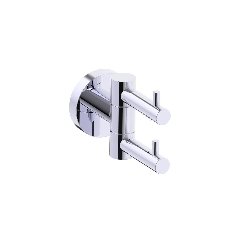 Kartners - BUILDERS - Double Prong Robe Hook-Polished Chrome - Polished Chrome