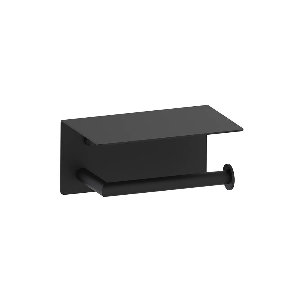 Kartners - BUILDERS - Toilet Paper Holder with Shelf-Matte Black - Matte Black